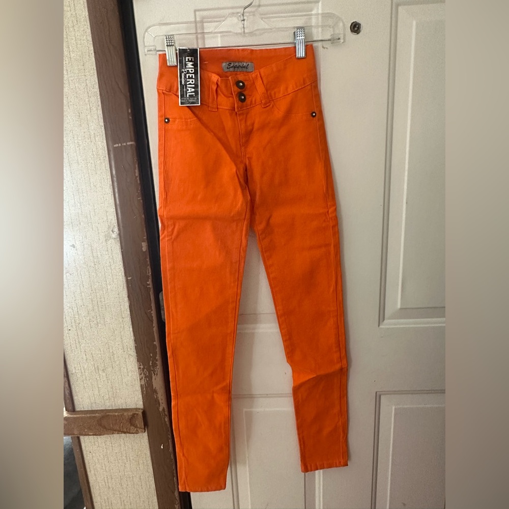 EMPERIAL PREMIUM JUNIORS SKINNY JEANS: ORANGE: NWT: SZ 1